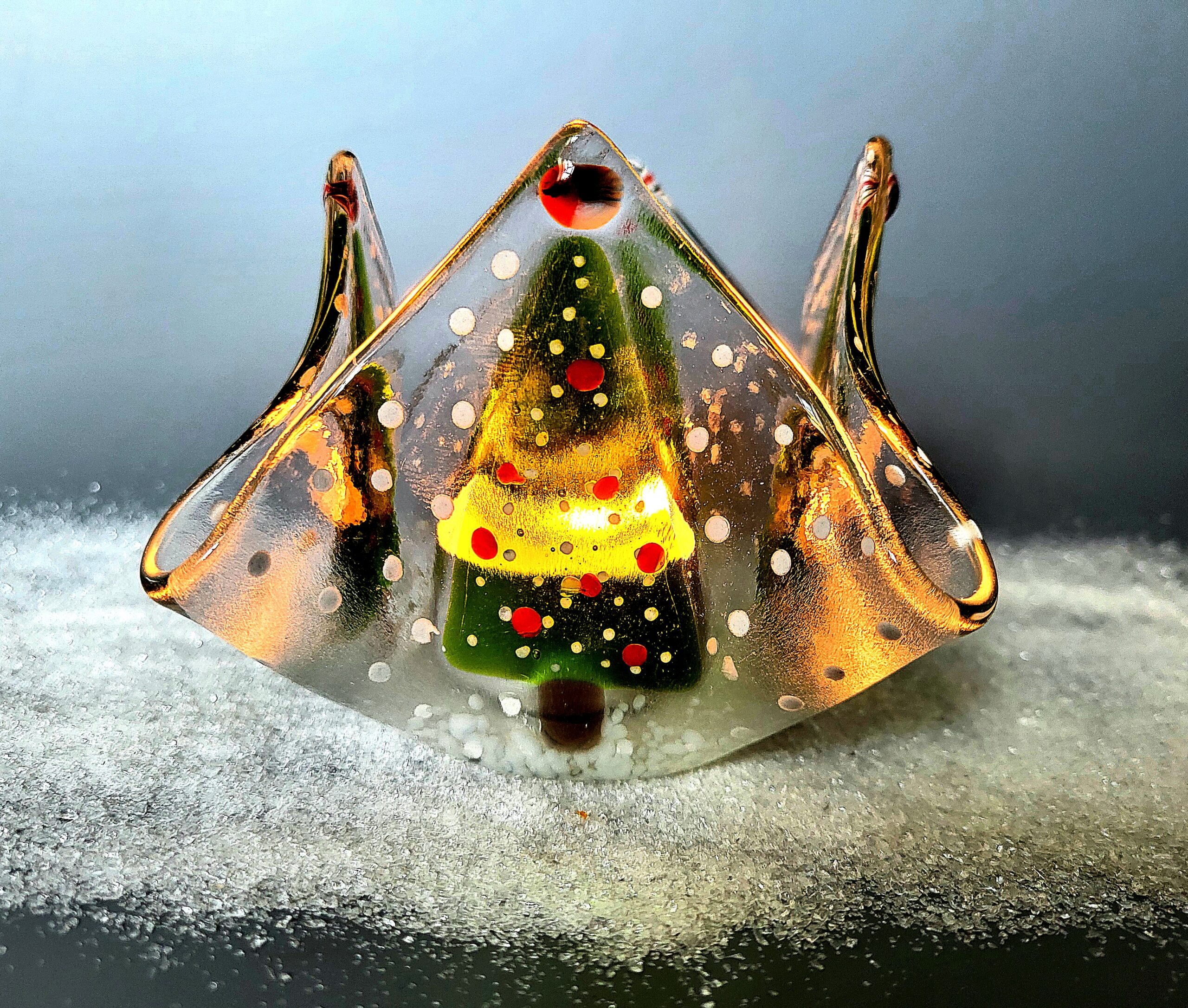 Fused Glass Christmas Tree Candle Votive